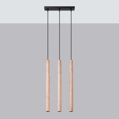 Závěsné svítidlo SOLLUX PASTELO 3L dřevo G9 3x8W bez žárovky SL.1267 - Obrázek 2