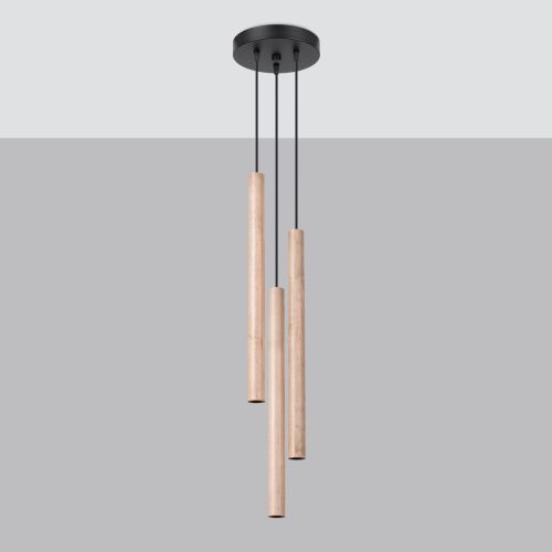 Závěsné svítidlo SOLLUX PASTELO 3P dřevo G9 3x8W bez žárovky SL.1268 - Obrázek 2