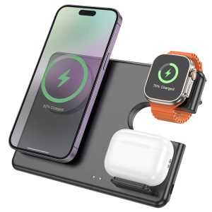 3v1 15W bezdrátová MagSafe skládací rychlonabíječka -Hoco CQ1