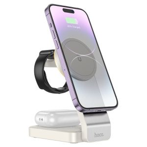 3v1 bezdrátová MagSafe nabíječka Černá - Hoco CQ3
