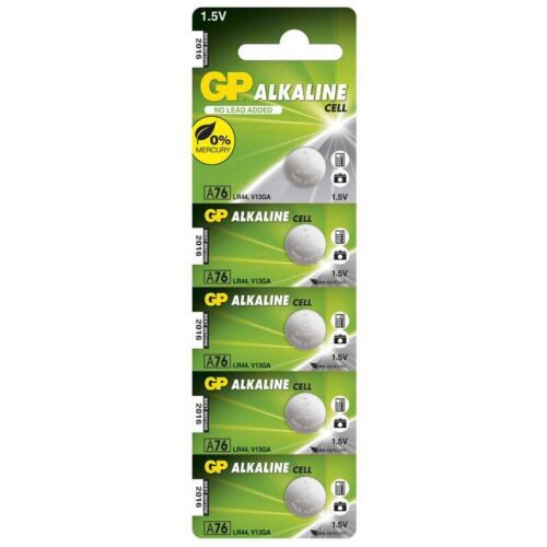 Alkalická Baterie GP LR44 (A76) - 5ks 1041007615