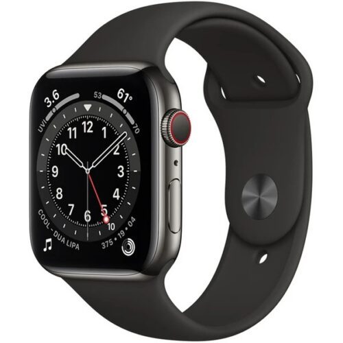 Apple Watch Series 6 40mm Cellular (Stav A/B) Grafitová ocel s temně modrým sportovním řemínkem MRGE3QC/A
