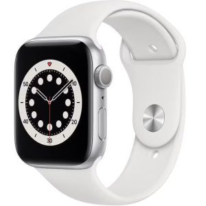 Apple Watch Series 6 40mm GPS (Stav A/B) Stříbrné s bílým sportovním řemínkem MRGE3QC/A