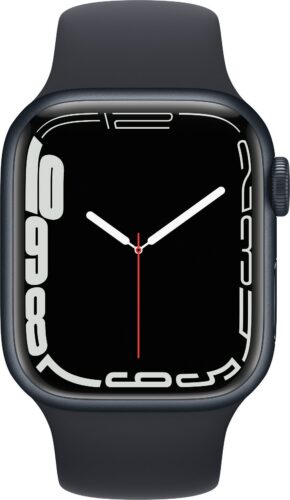 Apple Watch Series 7 41mm GPS (Stav A-) Černý hliník s temně modrým sportovním řemínkem - Obrázek 2