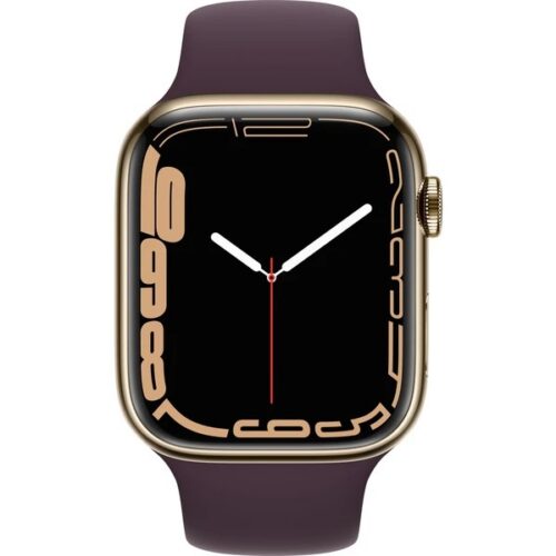 Apple Watch Series 7 45mm Cellular (Stav A) Zlatá ocel s béžovým sportovním řemínkem - Obrázek 2