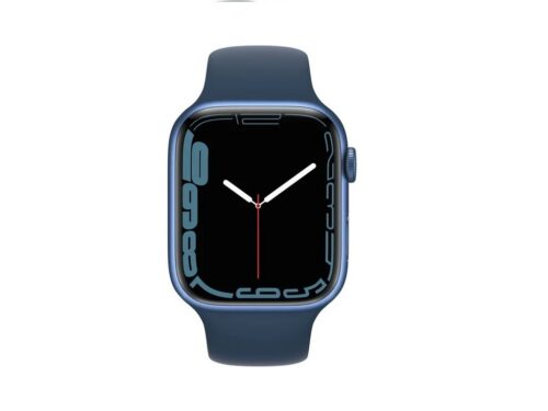 Apple Watch Series 7 45mm GPS (Stav A) Modré s temně modrým sportovním řemínkem - Obrázek 2