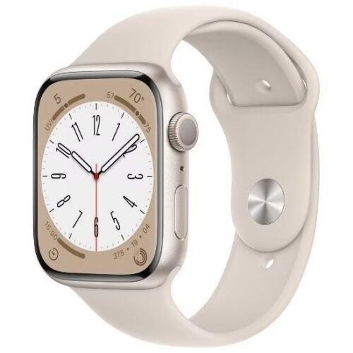 Apple Watch Series 8 41mm GPS (Stav A-) Hvězdně bílé s béžovým sportovním řemínkem MNK43CS/A