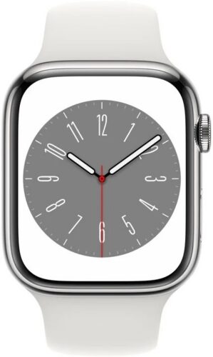 Apple Watch Series 8 41mm (Nerozbaleno) GPS Stříbrná nerezová ocel s bílým sportovním řemínkem - Obrázek 2