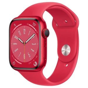 Apple Watch Series 8 45mm GPS (Stav A-) Červené s červeným sportovním řemínkem MNK43CS/A