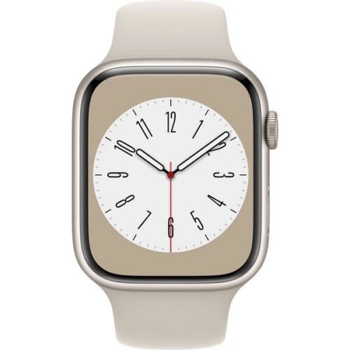 Apple Watch Series 8 45mm GPS (Stav A) Hvězdně bílý hliník s béžovým sportovním řemínkem MNK43CS/A - Obrázek 2