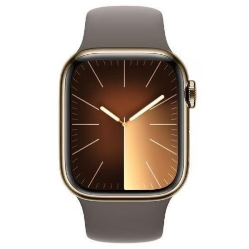 Apple Watch Series 9 41mm Cellular (Stav A) Zlatá ocel s bílým sportovním řemínkem MNK43CS/A - Obrázek 2