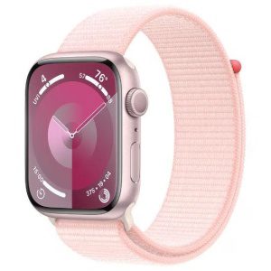 Apple Watch Series 9 45mm Cellular (Stav A/B) Růžový hliník s růžovým sportovním řemínkem MNK43CS/A