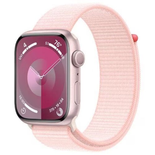 Apple Watch Series 9 45mm Cellular (Stav A/B) Růžový hliník s růžovým sportovním řemínkem MNK43CS/A