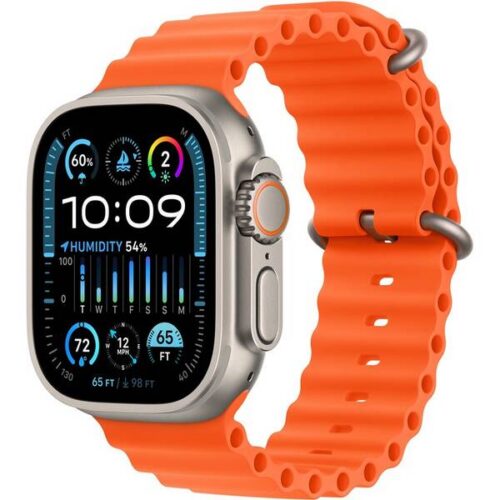 Apple Watch Ultra 2 49mm (Rozbaleno) Titanová s oranžovým oceánským řemínkem