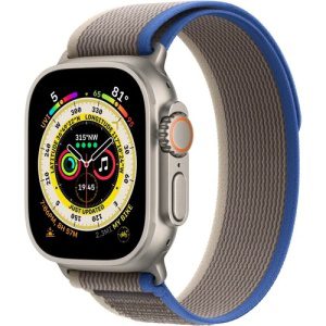 Apple Watch Ultra 49mm (Nerozbaleno) Titánová s modro-šedým trailovým tahem S/M