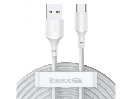 Baseus Type-C Simple Wisdom cable (2pcs/set) 5A 1.5m White (TZCATZJ-02)