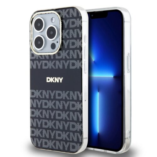 DKNY PC/TPU Repeat Pattern Tonal Stripe Magsafe Zadní Kryt pro iPhone 14 Pro Black DKHMP14LHRHSEK