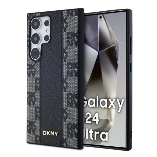 DKNY PU Leather Checkered Pattern Magsafe Zadní Kryt pro Samsung Galaxy S24 Ultra Black DKHMS24LPCPVSLK