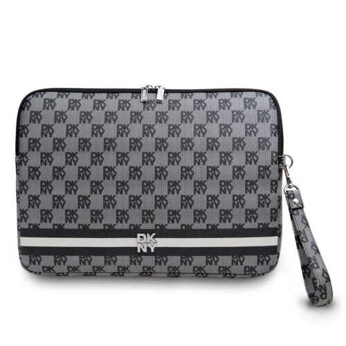 DKNY PU Leather Checkered Pattern and Stripe Obal na Notebook 13/14" Black DKCS14PVSHLK