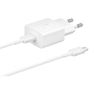 EP-T1510XWE Samsung USB-C 15W Cestovní nabíječka + USB-C Datový Kabel White EP-T1510XWEGEU