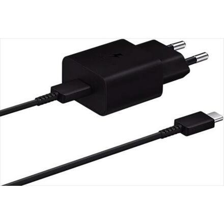 EP-T2510XBE Samsung USB-C 25W Cestovní nabíječka + USB-C Datový Kabel Black EP-T2510XBEGEU