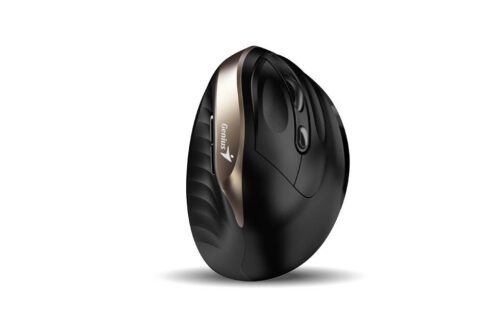 Genius Ergo 8250S/Vertikální/Optická/Pro praváky/1 600 DPI/Bezdrátová USB/Černá-zlatá 31030031400