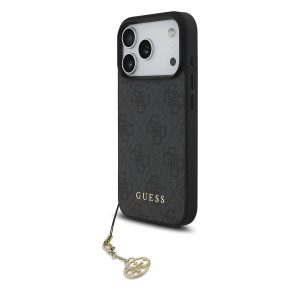 Guess 4G Charm MagSafe Zadní Kryt pro iPhone 17 Pro Tone on Tone Grey GUHMP17LGF4GCK
