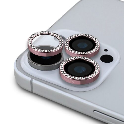 Guess Fixed Glitter Ochrana Čoček pro iPhone 16 Pro/16 Pro Max Pink GUCL163SGGP