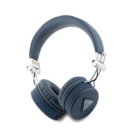 Guess PU Grained Triangle Logo ENC Bezdrátová Sluchátka Blue GUBH70PGTSPSB