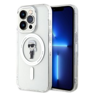 Karl Lagerfeld IML Ikonik MagSafe Zadní Kryt pro iPhone 15 Pro Transparent KLHMP15LHFCKNOT