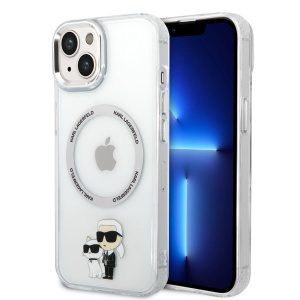 Karl Lagerfeld IML Karl and Choupette MagSafe Zadní Kryt pro iPhone 15 Transparent KLHMP15SHNKCIT