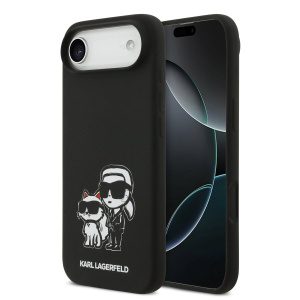 Karl Lagerfeld Liquid Silicone K&CH Sketch MagSafe Zadní Kryt pro iPhone Air Black KLHMP17MSKCGRGOK