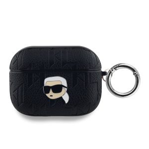 Karl Lagerfeld PU Embossed Karl Head Pouzdro pro AirPods Pro Black KLAPPGKIPK