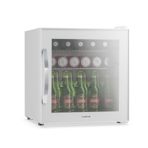 Klarstein Chladnička na nápoje Beersafe se zrcadlovými skleněnými dveřmi | 44 x 48 cm | 85 W | 47 litrov | Bílá