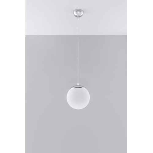 Lustr SOLLUX Ugo 20cm E27 1x60W bez zdroje SL.0263 bílé sklo/chrom - Obrázek 2