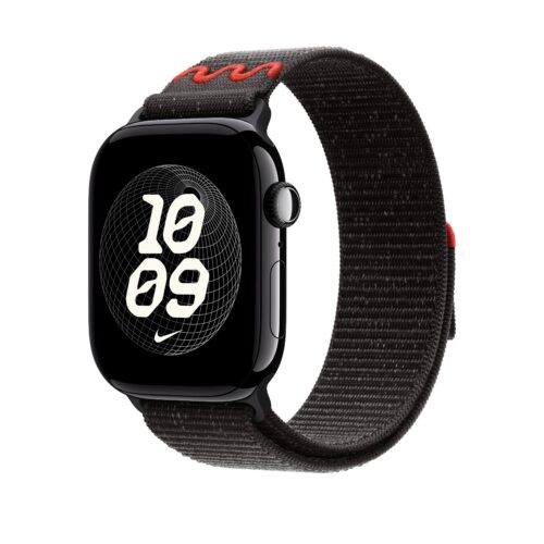Řemínek pro Apple Watch 44/45/46/49 mm Apple Midnight Black provlékací sportovní Nike - Obrázek 2