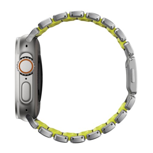 Řemínek pro Apple Watch 45/46/49 mm Nomad Stratos Band FKM - stříbrný/zelený - Obrázek 2