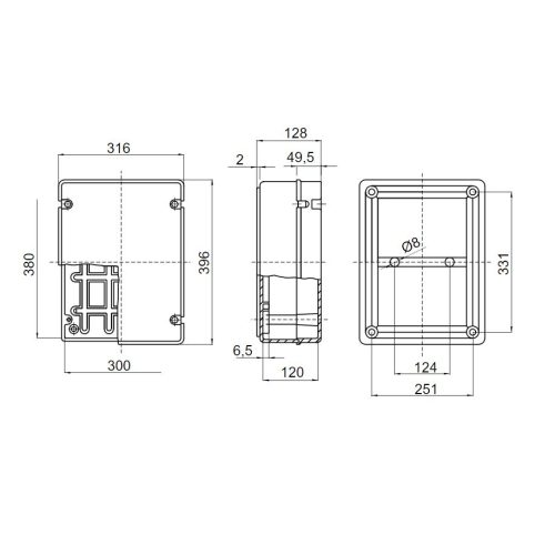 Rozvodná krabice GEWISS GW44210 380x300x120mm IP56 na omítku - Obrázek 2