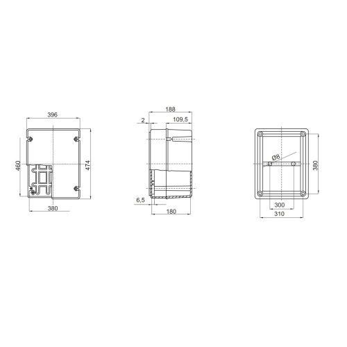 Rozvodná krabice GEWISS GW44221 460x380x180mm IP56 na omítku - Obrázek 2