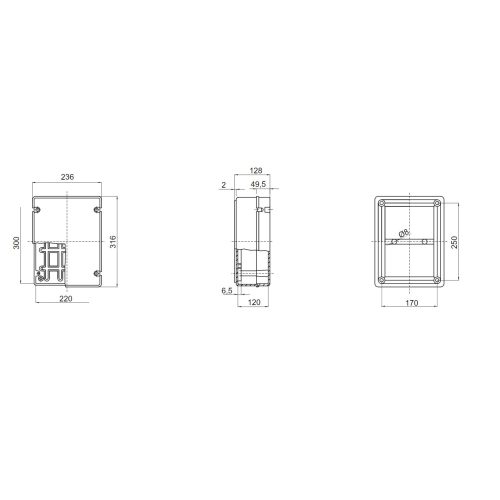 Rozvodná krabice GEWISS GW44409 300x220x120mm IP56 na omítku - Obrázek 2