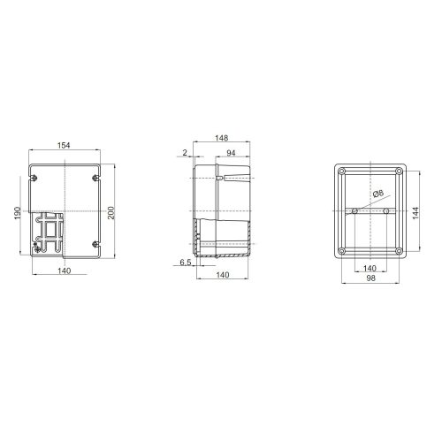 Rozvodná krabice GEWISS GW44417 190x140x140mm IP56 na omítku - Obrázek 2