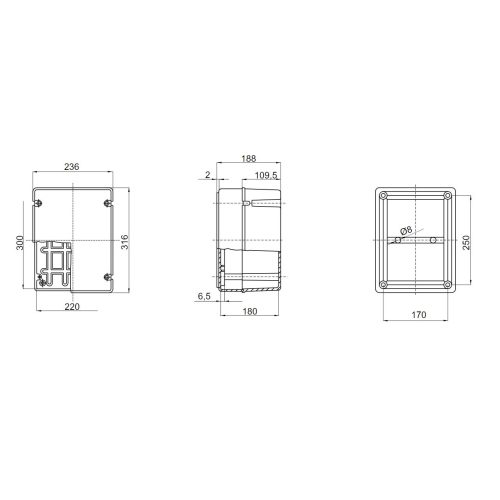 Rozvodná krabice GEWISS GW44419 300x220x180mm IP56 na omítku - Obrázek 2