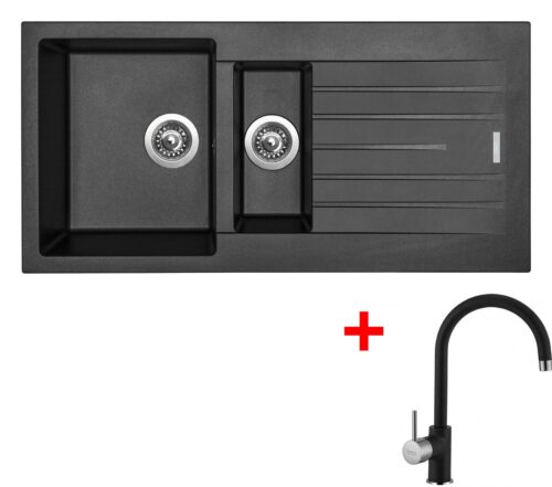 Sinks PERFECTO 1000.1 Metalblack + Vitalia GR
