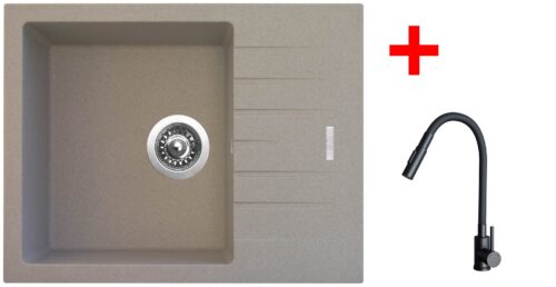 Sinks PERFECTO 650 Avena + ELASTA S černá matná