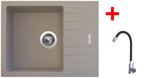 Sinks PERFECTO 650 Avena + ELASTA nerez/černá