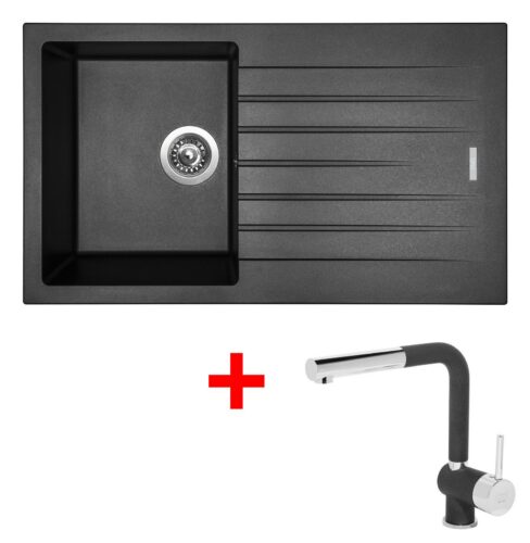 Sinks PERFECTO 860 Metalblack + Mix 3 P GR