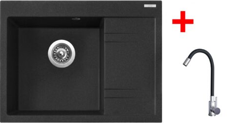 Sinks RIM 650 L Granblack + Elasta nerez/černá