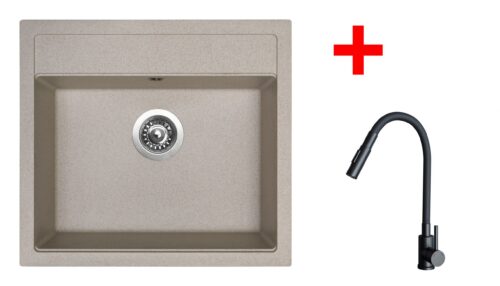 Sinks SOLO 560 Avena + ELASTA S černá matná