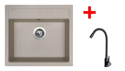 Sinks SOLO 560 Avena + ELASTA černá matná