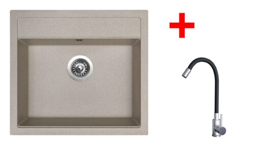 Sinks SOLO 560 Avena + Elasta nerez/černá